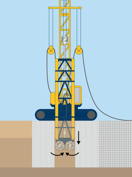 Diaphragm walls illustration